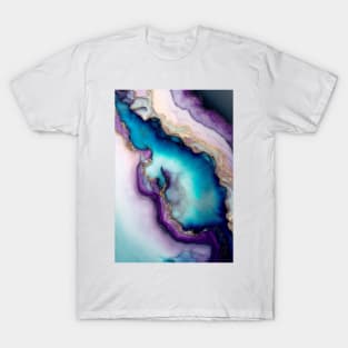 Luminous Shore - Abstract Alcohol Ink Resin Art T-Shirt